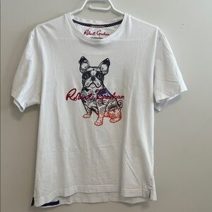 Robert Graham White Tee with Dog Graphic